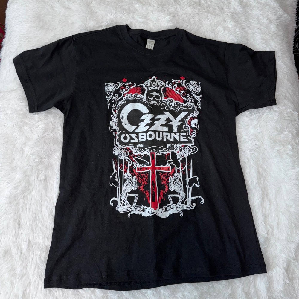 Ozzy Osbourne Black Graphic Print Crew Neck Short Sleeve T-Shirt